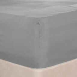 OHS Plain Bed Sheet Microfibre Deep Fitted Soft in Grey - Size: Single