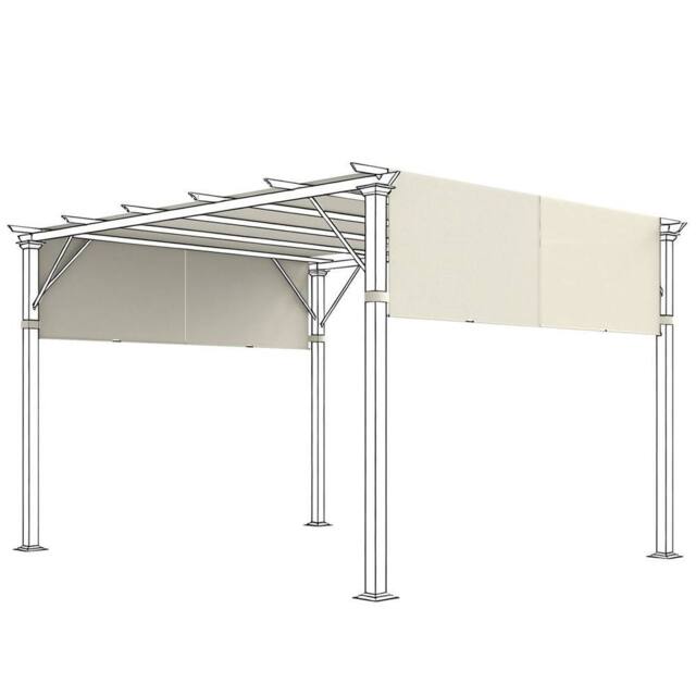 Kelvenix 2Pcs Pergola Replacement Canopy, 4.9 x 1.2m in White - Size: 0.6m2 - image 1