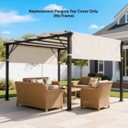 Kelvenix 2Pcs Pergola Replacement Canopy, 4.9 x 1.2m in White - Size: 0.6m2 - thumbnail 6