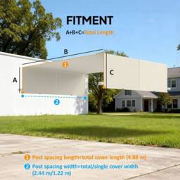 Kelvenix 2Pcs Pergola Replacement Canopy, 4.9 x 1.2m in White - Size: 0.6m2 - thumbnail 2