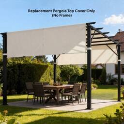 Kelvenix 2Pcs Pergola Replacement Canopy, 4.9 x 1.2m in White - Size: 0.6m2 - thumbnail 5