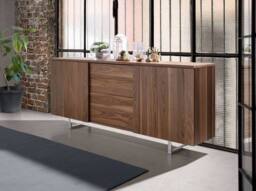 Angel Cerda Walnut Veneer Sideboard with Chromed Steel Legs in Brown - thumbnail 3