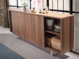 Angel Cerda Walnut Veneer Sideboard with Chromed Steel Legs in Brown - thumbnail 5