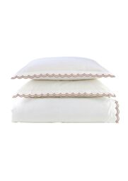CHRISTY Scallop Edge Cotton Sateen Duvet Sets in Red - Size: Double - thumbnail 3