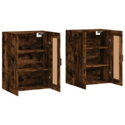 Berkfield Home Wall Mounted Cabinets 2 pcs Smoked Oak Engineered Wood in Brown - thumbnail 4