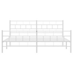 Berkfield Home Metal Bed Frame with Headboard & Footboard White 183x213 cm - thumbnail 6