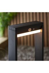 Netlighting Dannah Modern Solar Powered LED Box Shaped Bollard Lamp Textured Black PIR Motion & Day Night Sensors Warm White IP44 - thumbnail 6