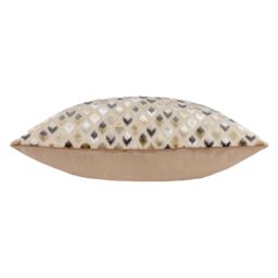 Paoletti Lexington Geometric Velvet Cushion in Taupe - Size: 40 cm x 60 cm - thumbnail 3