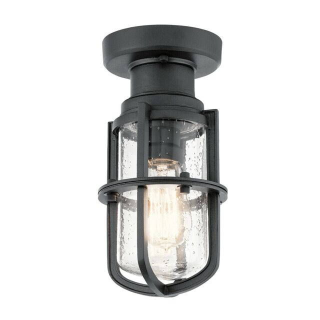 Loops Outdoor IP44 1 Bulb Wall Ground Pedestal Textured Black LED E27 40W