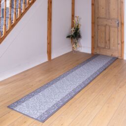 runrug Hallway Carpet Runner Rug - Soft & Comfy, 9mm - 'Baroque' in Light Grey - Size: 60 cm x 300 cm - thumbnail 3