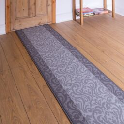 runrug Hallway Carpet Runner Rug - Soft & Comfy, 9mm - 'Baroque' in Light Grey - Size: 60 cm x 300 cm - thumbnail 6