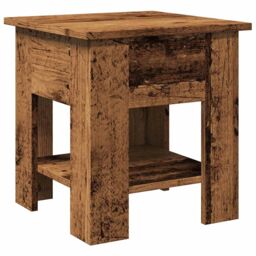 Berkfield Home Coffee Table Old Wood 40x40x42 cm Engineered Wood in Brown - Size: 40 x 40 x 42 cm - thumbnail 6