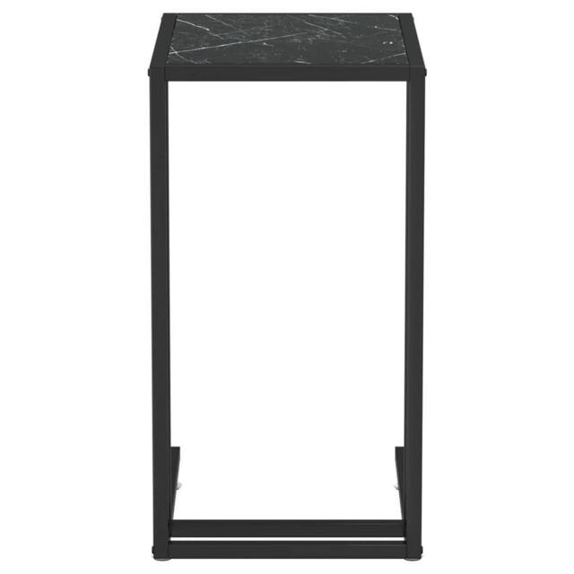 Berkfield Home Stylish Computer Side Table Black Marble 50x35x65 cm Tempered Glass - Size: 50 x 35 x 65 cm - image 1