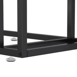 Berkfield Home Stylish Computer Side Table Black Marble 50x35x65 cm Tempered Glass - Size: 50 x 35 x 65 cm - thumbnail 6