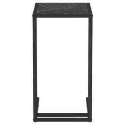 Berkfield Home Stylish Computer Side Table Black Marble 50x35x65 cm Tempered Glass - Size: 50 x 35 x 65 cm