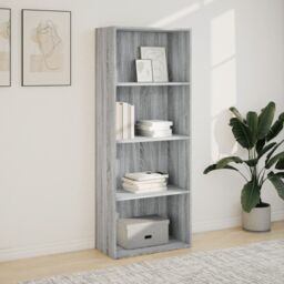 Berkfield Home Bookcase Grey Sonoma 60x30x152 cm Engineered Wood - Size: 60 x 30 x 152 cm - thumbnail 3