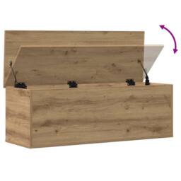 Berkfield Home Artisan Oak Storage Box 102x35x35 cm Made of Engineered Wood in Brown - Size: 102 x 35 x 35 cm - thumbnail 9