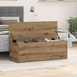 Berkfield Home Artisan Oak Storage Box 102x35x35 cm Made of Engineered Wood in Brown - Size: 102 x 35 x 35 cm - thumbnail 2