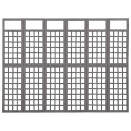 Berkfield Home 6-Panel Room Divider/Trellis Solid Fir Wood Grey 242.5x180 cm
