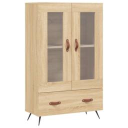 Berkfield Home Highboard Sonoma Oak 69.5x31x115 cm Engineered Wood in Light Tan - thumbnail 3