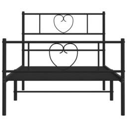 Berkfield Home Metal Bed Frame with Headboard & Footboard Black 90x190 cm Single - thumbnail 5