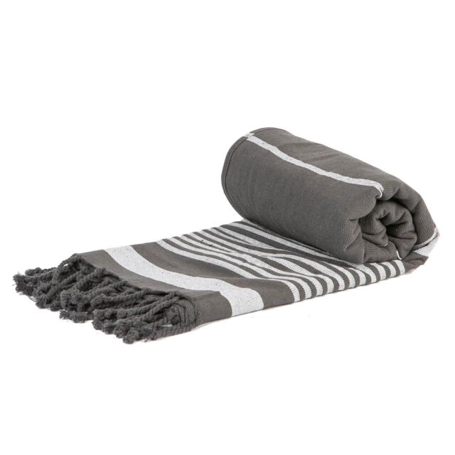Nicola Spring 100% Cotton Bath Towel Turkish Style Hamman Blanket Bath Sheet - 160 x 90cm in Stone