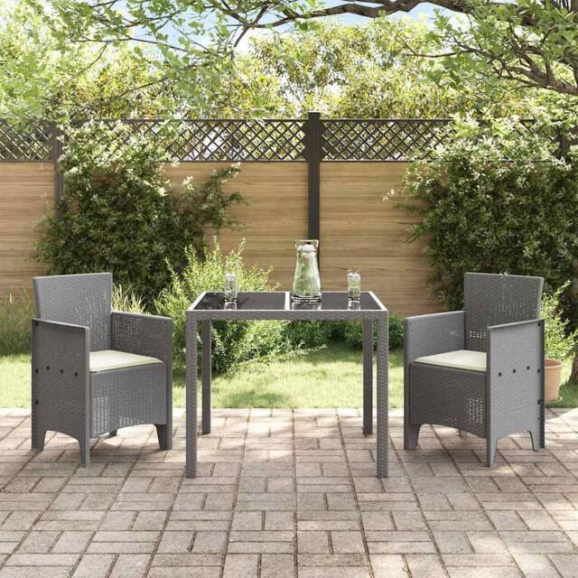 Berkfield Home White Garden Chair Set of 2 Light Grey & Cream White Polypropylene - image 1
