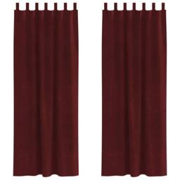 Berkfield Home Blackout Curtains with Hanging Loops 2 pcs Wine Red Velvet