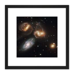 Artery8 Space Galaxies Hubble Space Pictures Picture 8X8 Inch Square Wooden Framed Wall Art Print Picture with Mount in Black - thumbnail 1