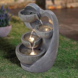 EONLION Electric Waterfall Fountain 4 Bowl Outdoor in Dark Grey - Size: 100 cm - thumbnail 3