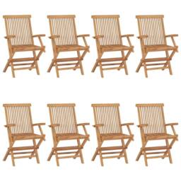 Berkfield Home Durable Garden Chairs 8 pcs Solid Teak Wood in Brown - thumbnail 2