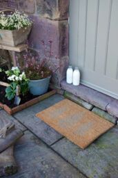 Artsy Mats Grey Fern Leaves Pattern Doormat in Black - Size: 40 cm x 60 cm