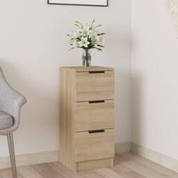 Berkfield Home Sideboard Sonoma Oak 30x30x70 cm Engineered Wood in Light Tan - Size: 30 x 30 x 70 cm - thumbnail 2