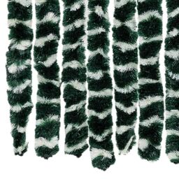 Berkfield Home Fly Curtain Green & White 100x200 cm Chenille - thumbnail 6