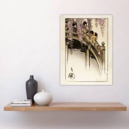 "Artery8 Helen Hyde Children on The Moon Bridge at Kameido Wall Art Print - Size: W12"" x H16""" - thumbnail 4