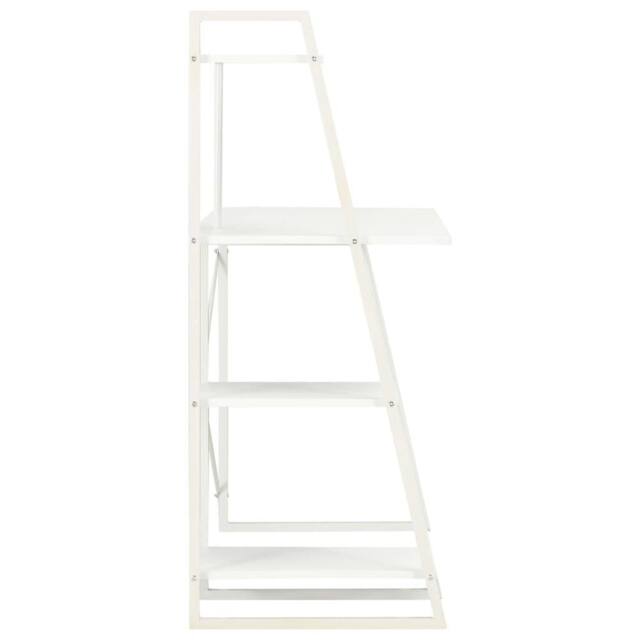 Berkfield Home Elegant Desk with Shelving Unit White 102x50x117 cm - Size: 102 x 50 x 117 cm - image 1