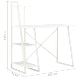 Berkfield Home Elegant Desk with Shelving Unit White 102x50x117 cm - Size: 102 x 50 x 117 cm - thumbnail 7