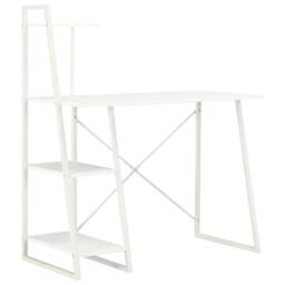 Berkfield Home Elegant Desk with Shelving Unit White 102x50x117 cm - Size: 102 x 50 x 117 cm - thumbnail 2