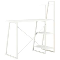 Berkfield Home Elegant Desk with Shelving Unit White 102x50x117 cm - Size: 102 x 50 x 117 cm - thumbnail 4