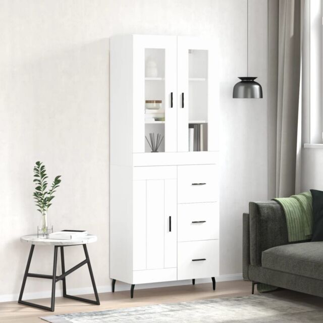 Berkfield Home Highboard White 69.5x34x180 cm Engineered Wood - image 1