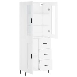 Berkfield Home Highboard White 69.5x34x180 cm Engineered Wood - thumbnail 4