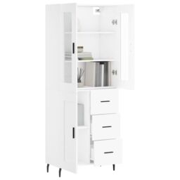 Berkfield Home Highboard White 69.5x34x180 cm Engineered Wood - thumbnail 3