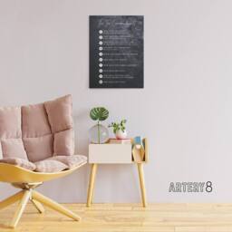 "Artery8 Ten Commandments From God Bible Quote Canvas Wall Art Print in Grey - Size: W18"" x H24""" - thumbnail 3