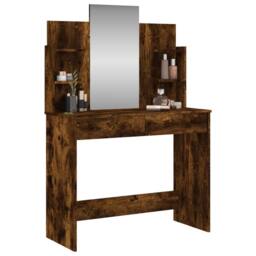 Berkfield Home Beautiful Dressing Table with Mirror Smoked Oak 96x39x142 cm in Brown - Size: 96 x 39 x 142 cm - thumbnail 1