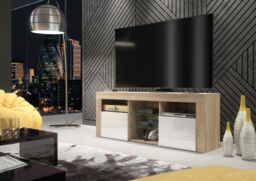 Creative Furniture Pulse TV Unit 145cm - A Stylish & Practical Cabinet with Gloss Doors & LED Lights in Light Oak - thumbnail 6