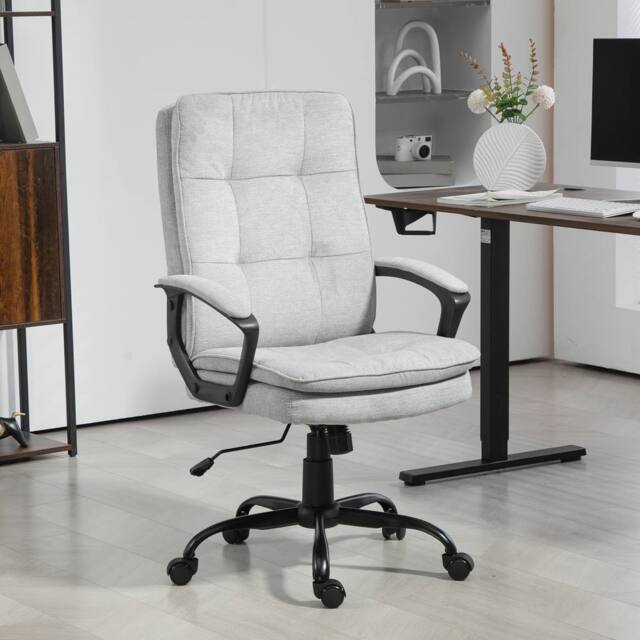 HOMCOM Office Chair, Computer Desk Chair with Dual-Layer Padding in ...
