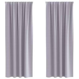 Berkfield Home Modern Curtains with Curtains 2 pcs Metal grey 245 x 140 cm Polyester in Light Grey - thumbnail 3