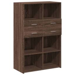 Berkfield Home Highboard Brown Oak 80x42.5x124 cm Engineered Wood - thumbnail 3