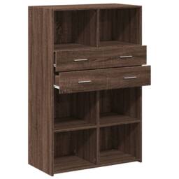 Berkfield Home Highboard Brown Oak 80x42.5x124 cm Engineered Wood - thumbnail 7