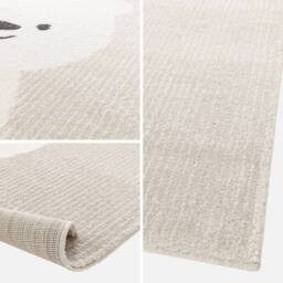 sweeek Children's cream rug, little teddy bear print in Beige - Size: 80 cm x 150 cm - thumbnail 5